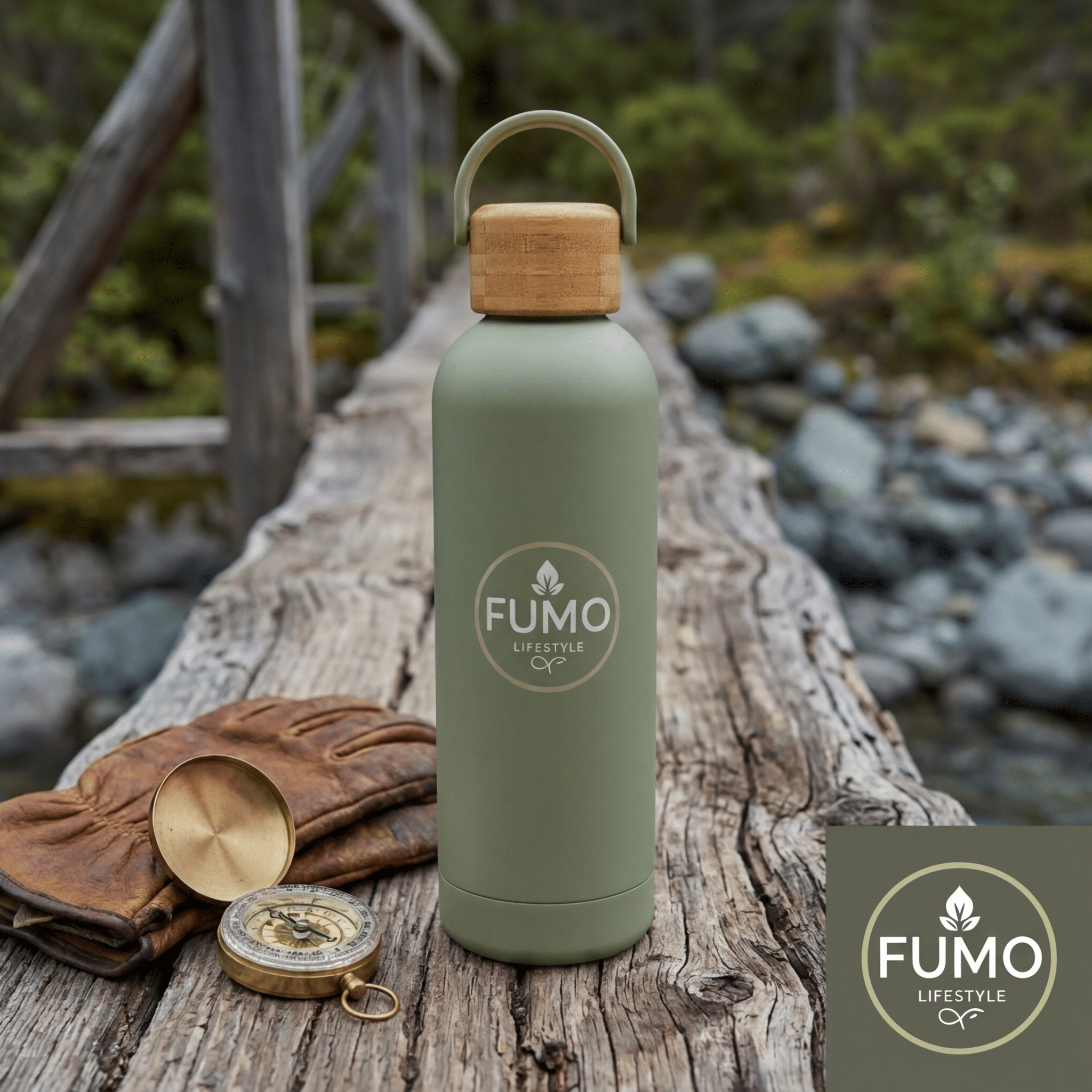 750ml Green Insulated Water Bottle - Fumo Lifestyle