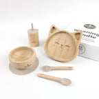 Bamboo Weaning Set, Cat Suction Plate, Bowl, Cup & Cutlery - Fumo Lifestyle