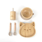 Bamboo Weaning Set, Cat Suction Plate, Bowl, Cup & Cutlery - Fumo Lifestyle