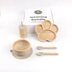 Bamboo Weaning Set, Paw Suction Plate, Bowl, Cup & Cutlery - Fumo Lifestyle